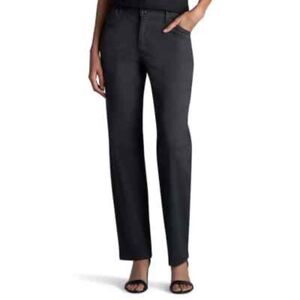 Lee Black Straight Leg Mid-Rise Pants.    Size-12 Petite Scandi Minimal